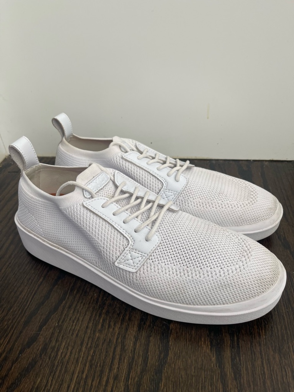 BYLT Basics Men’s All-White Knit Casual Sneakers - Picture 3 of 6